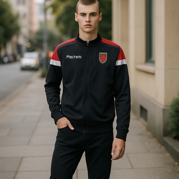 MACRON Red/ Black Phoenix Rising Soccer Club Zip Up Knit Jacket Sz XL - Picture 12 of 12